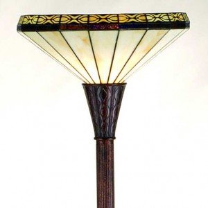 Crestwood Tiffany Stained Glass Torchiere