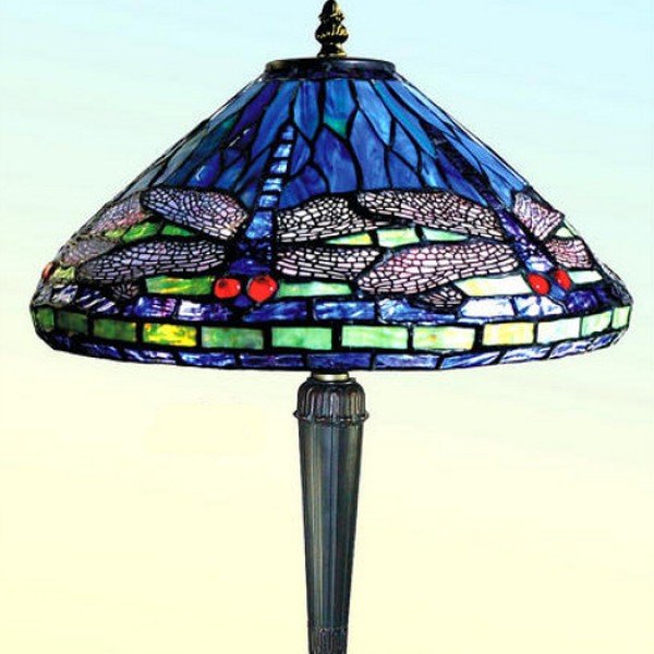 Blue Dragonfly Tiffany Stained Glass Table Lamp