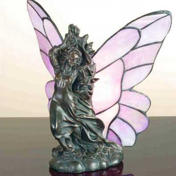 Surrendering Fairy Tiffany Stained Glass Accent Lamp