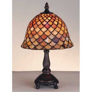 Fish Scale Tiffany Stained Glass Mini Lamp