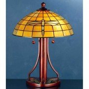 A&C Sunshine Dragonfly Tiffany Stained Glass Lamp