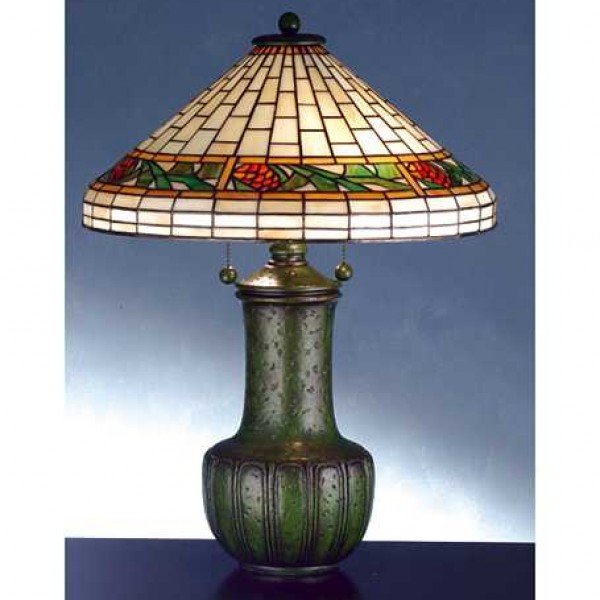 Bigelow Grueby Pine Cone Tiffany Table Lamp
