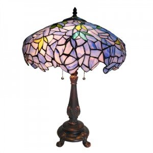 Pastel Wisteria Tiffany Stained Glass Table Lamp