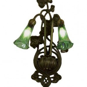 Green Lily Tiffany Art Glass Sconce Light