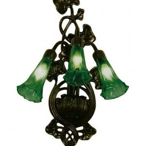 Green Lily Tiffany Art Glass Sconce Light