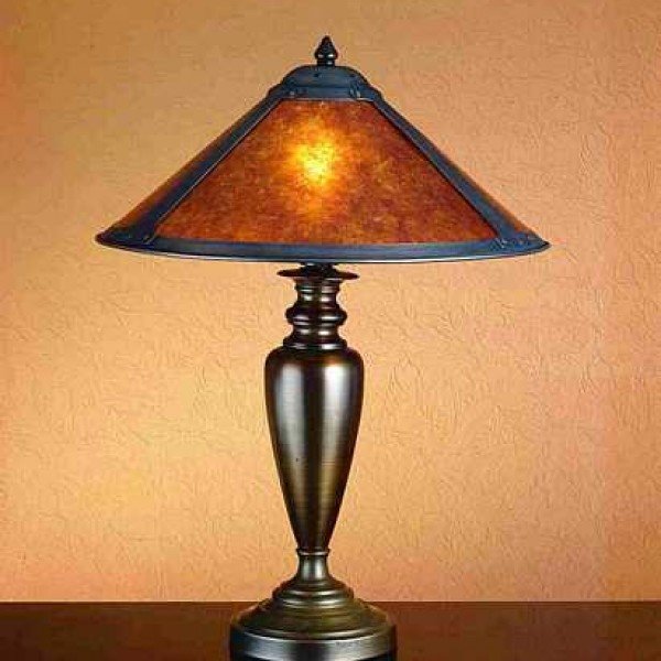 Van Erp Amber Mica Table Lamp All, Amber Mica Table Lamp Mission