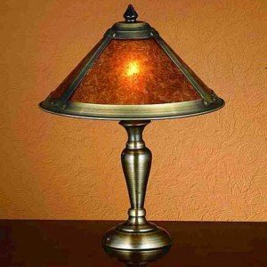 Van Erp Bronze Amber Mica Accent Lamp