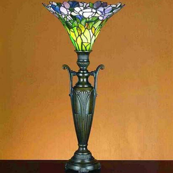 Tulip Urn Tiffany Stained Glass Accent Lamp