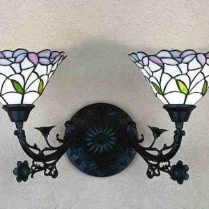 Daffodil Bell Tiffany Stained Glass Inverted Sconce