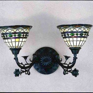 Roman Tiffany Stained Glass Inverted Sconce Light