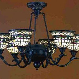 Roman Design Tiffany Stained Glass Chandelier Light