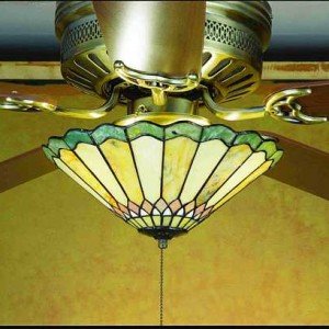 Carousel Tiffany Stained Glass Ceiling Fan Light