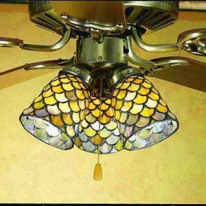 Fishscale Tiffany Stained Glass Fan Light Shade