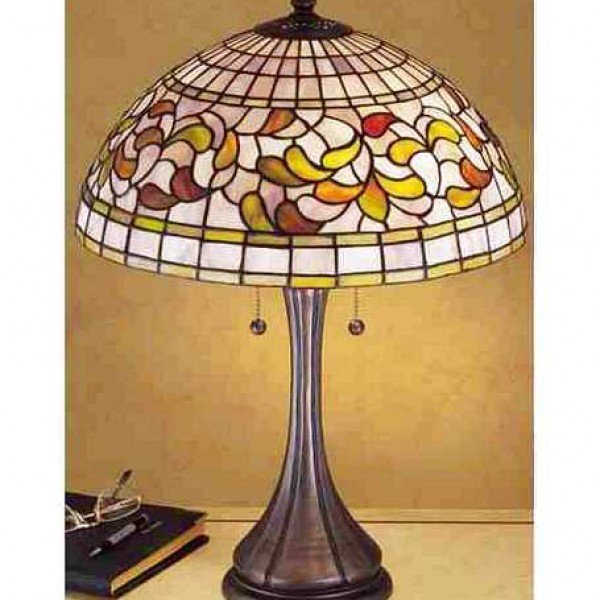 Turning Leaf Tiffany Stained Glass Table Lamp