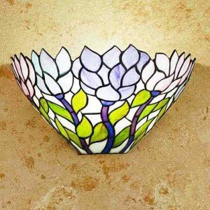 Wisteria Flower Tiffany Stained Glass Sconce Light