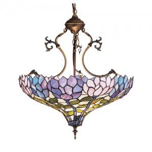Wisteria Garden Tiffany Stained Glass Pendant Light