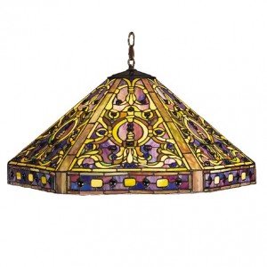 Elizabethan Victorian Tiffany Stained Glass Pendant Light