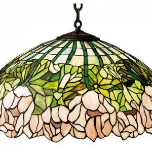 Cabbage Rose Tiffany Stained Glass Pendant Light