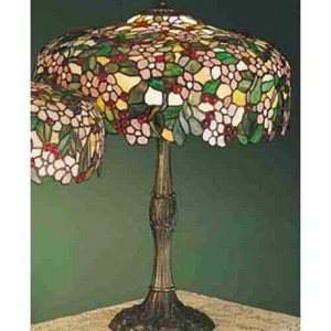 Cherry Blossom Tiffany Stained Glass Table Lamp