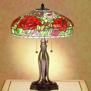 Peony Garden Tiffany Stained Glass Table Lamp