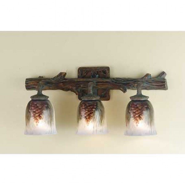 Pine Cone Branch Tiffany Stained Glass Sconce