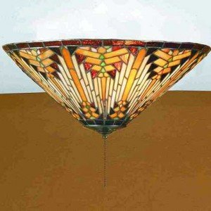 Navajo Mission Tiffany Stained Glass Flush Mount