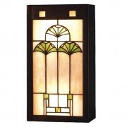 Arts Craft Ginkgo Tiffany Stained Glass Sconce