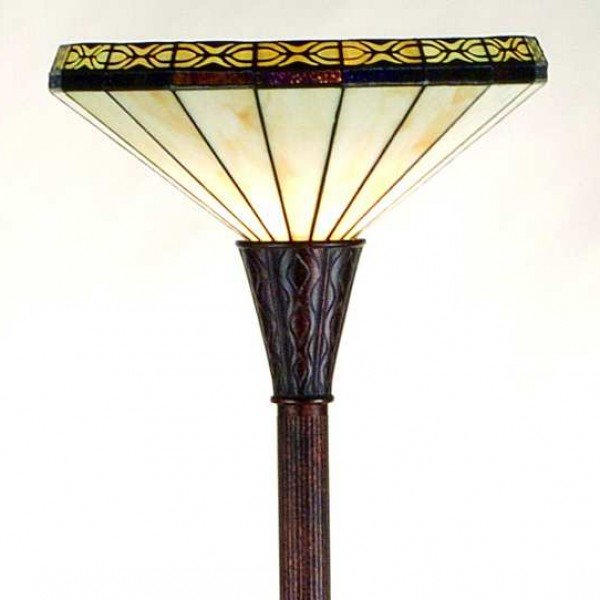 Crestwood Tiffany Stained Glass Torchiere