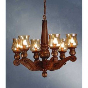 Kendall Six Light Tiffany Stained Glass Chandelier