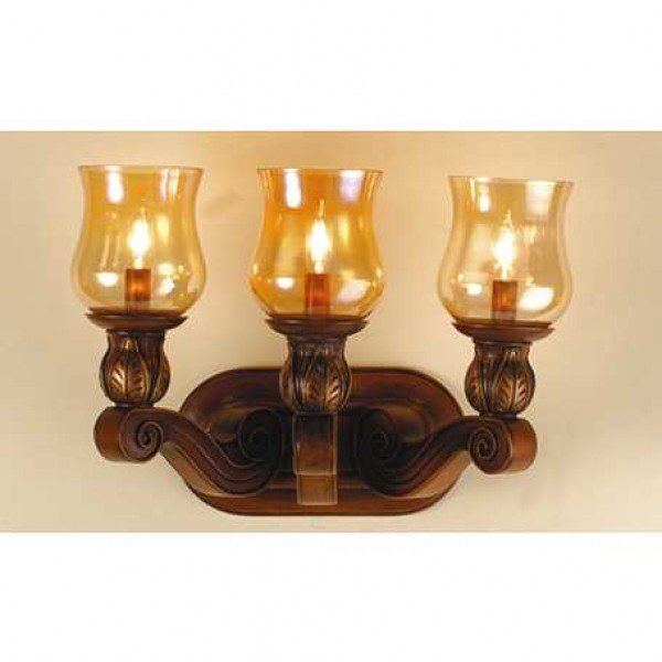 Kendall Amber Glass Inverted Vanity Sconce Light