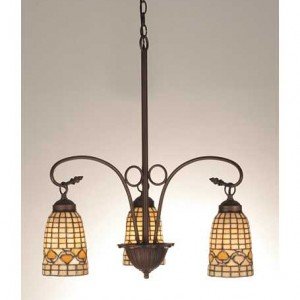 Ivory Acorn Tiffany Stained Glass Chandelier Light