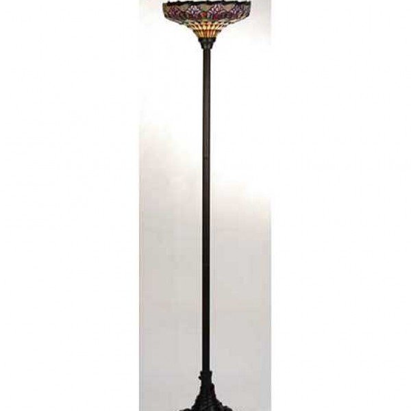 Colonial Tulip Tiffany Stained Glass Torchiere Light