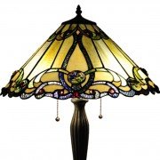 Amber Victorian Tiffany Stained Glass Table Lamp