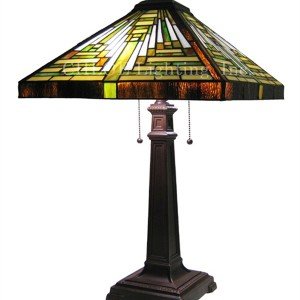 Beige Mission Tiffany Stained Glass Table Lamp