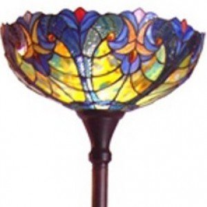 Victorian Torchiere Tiffany Stained Glass Floor Lamp
