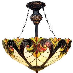 Victorian Swirls Tiffany Stained Glass Pendant Lamp