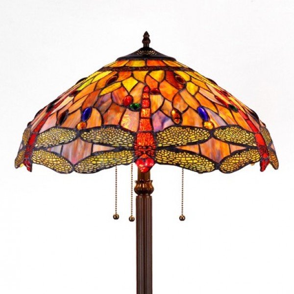 Anisoptera Purity Tiffany Stained Glass Floor Lamp