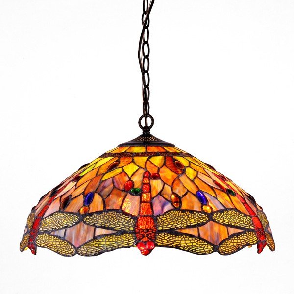 Anisoptera Purity Tiffany Stained Glass Pendant Lamp