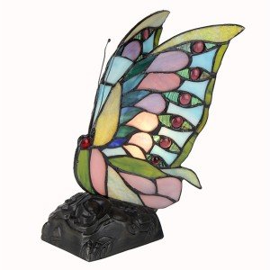 Jacy Butterfly Tiffany Stained Glass Accent Lamp