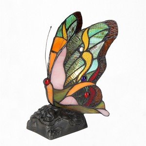 Jacy Butterfly Tiffany Stained Glass Accent Lamp