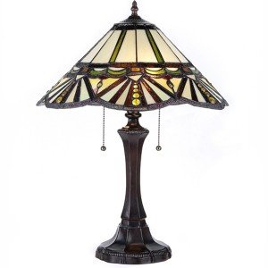 York Jeweled Tiffany Stained Glass Table Lamp