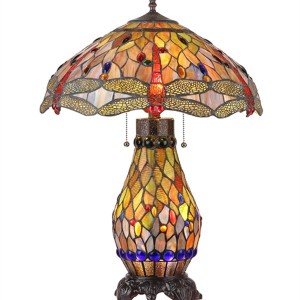 Anisoptera Purity Tiffany Stained Glass Table Lamp