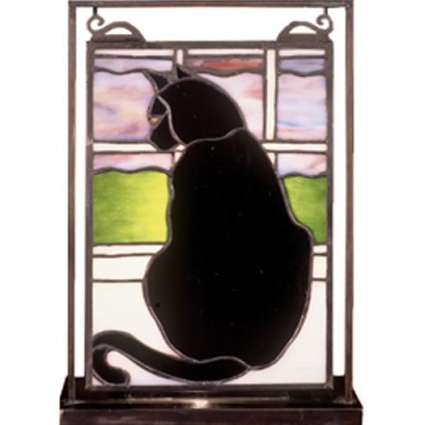 Black Cat Mini Lighted Tabletop Novelty Window