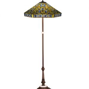 Elizabethan Blue Tiffany Stained Glass Floor Lamp