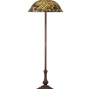 Fishscale Earth Tone Stained Glass Floor Lamp