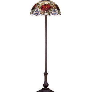 Renaissance Rose Tiffany Stained Glass Floor Lamp