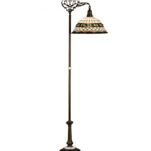 Roman Jeweled Bridge Arm Tiffany Floor Lamp