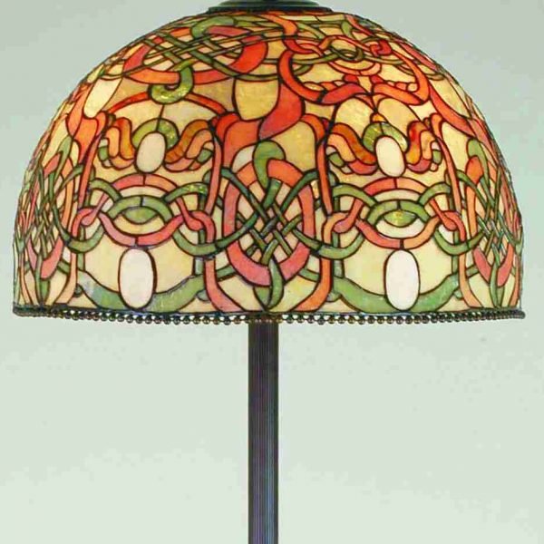 Scroll Jadestone Tiffany Stained Glass Floor Lamp