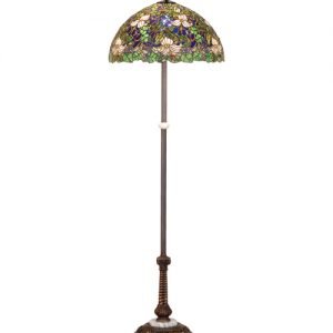 Trillium Violet Tiffany Stained Glass Floor Lamp