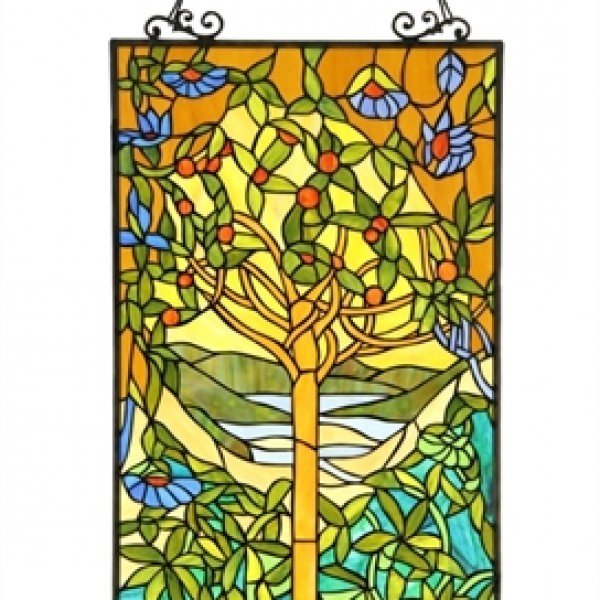 Beautiful Tree Tiffany Stained Glass Window Panel